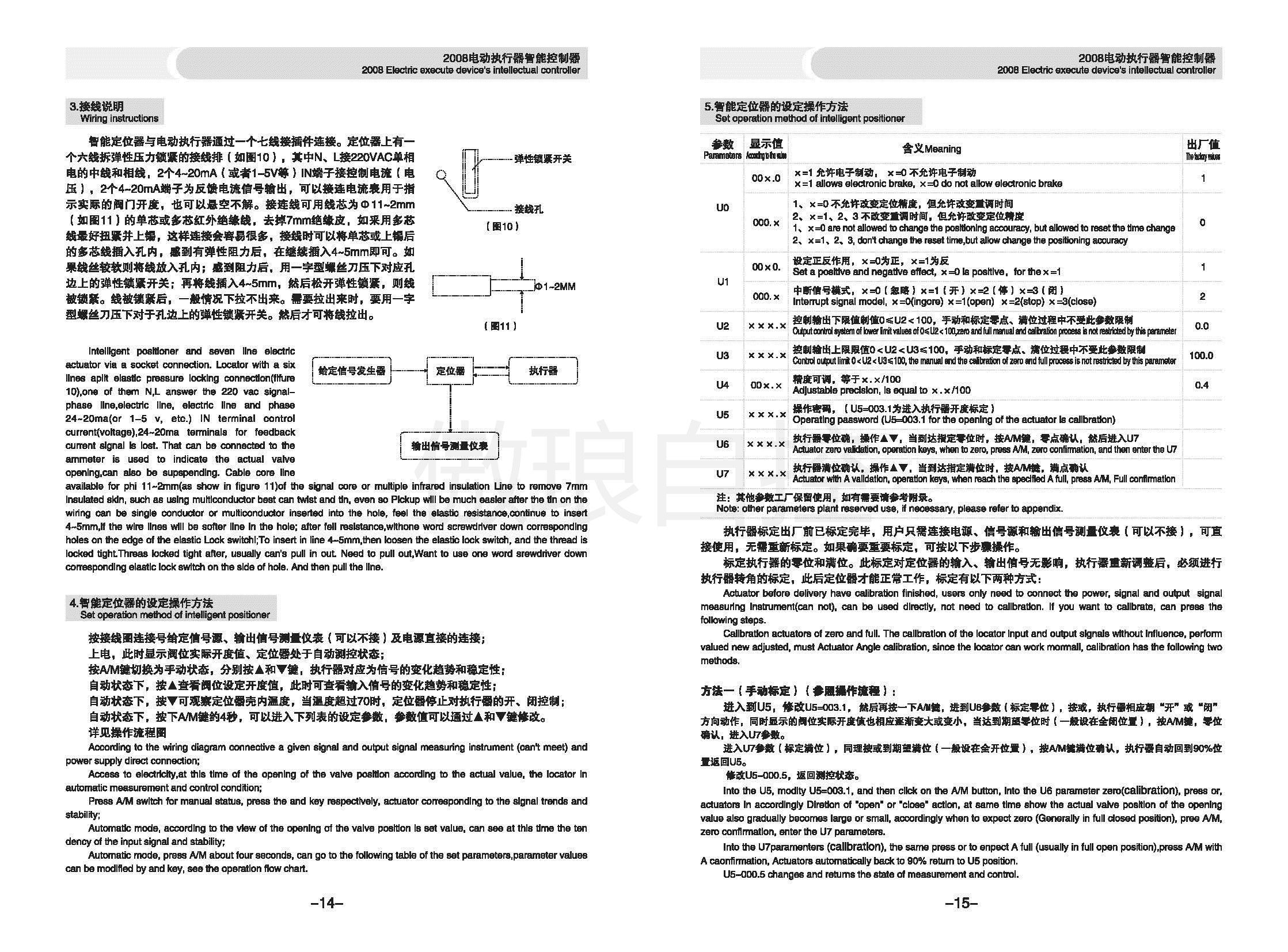 电动执行器扭矩参数表